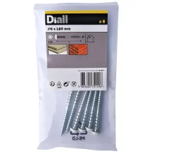 Diall Vis de châssis PVC zinguée avec tête peinte en blanc, 6x80 mm - 6 pièces