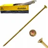 Domax Vis de construction en bois à tête fraisée, zinguée jaune, 8 x 140 mm 50 pcs