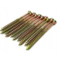 Domax Vis À Double Filetage-Vis de construction en bois à tête fraisée, zinguée jaune, 4,5 x 60 mm, 200 pcs