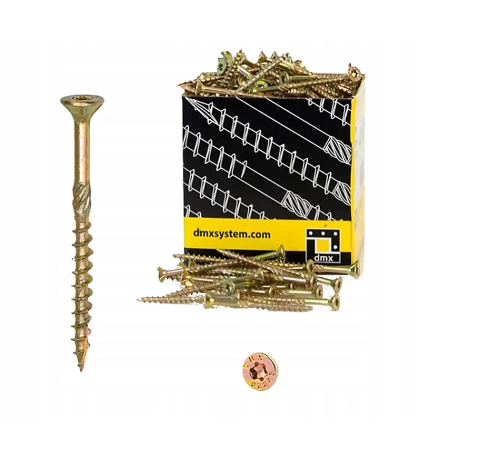 Domax Vis de construction en bois à tête fraisée, zinguée jaune, 6 x 50 mm 200 pcs