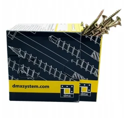 Domax Vis À Double Filetage-Vis de construction en bois à tête fraisée, zinguée jaune, 10 x 160 mm 50 pcs