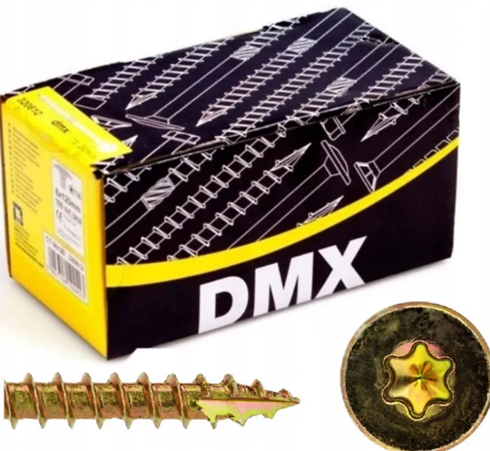 Domax Vis À Double Filetage-Vis de construction en bois à tête fraisée, zinguée jaune Senkkopfschrauben Holzbauschrauben gelb 4 x 30 mm 200 St.