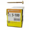 Domax Vis de construction en bois à tête disque, zinguée jaune, 5 x 100 mm 100 pcs