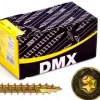 Domax Vis À Double Filetage-Vis de construction en bois à tête disque, zinguée jaune, 5 x 50 mm 200 pcs