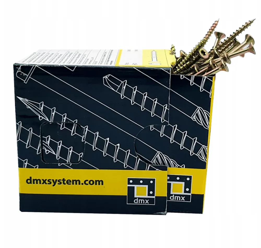 Domax Vis À Double Filetage-Vis de construction en bois à tête fraisée, zinguée jaune, 8 x 320 mm 50 pcs