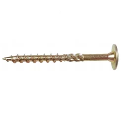 Domax Vis À Double Filetage-Vis de construction en bois à tête disque, zinguée jaune, 5 x 45 mm 200 pcs