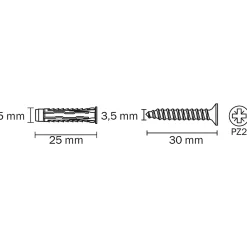 Diall Vis de fixation pour miroir , lot de 4