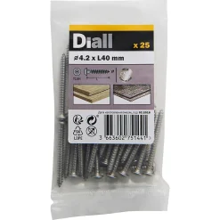 Diall Vis de sécurité en acier inoxydable A2, 4,2x40 mm - 25 pièces