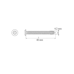 Diall Vis de sécurité en acier inoxydable A2, 4,2x40 mm - 25 pièces