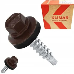 Klimas Vis de toiture WFD pour tôle trapézoïdale sur bois RAL 8017 Brun chocolat 4,8x25 mm 250 pièces