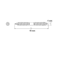 Diall Vis À Double Filetage-Vis à double filetage (bois/bois) 4x40 zingués mm - 5 pièces