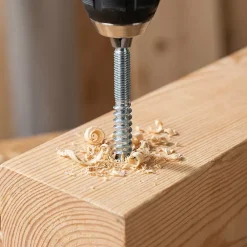 Diall Vis À Double Filetage-10 vis double filet bois/métal acier zingué Ø5 x L.60 mm