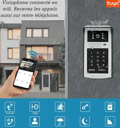 Automatisme Passion Visiophone-Visiophone antivandale connectée wifi avec digicode et badges