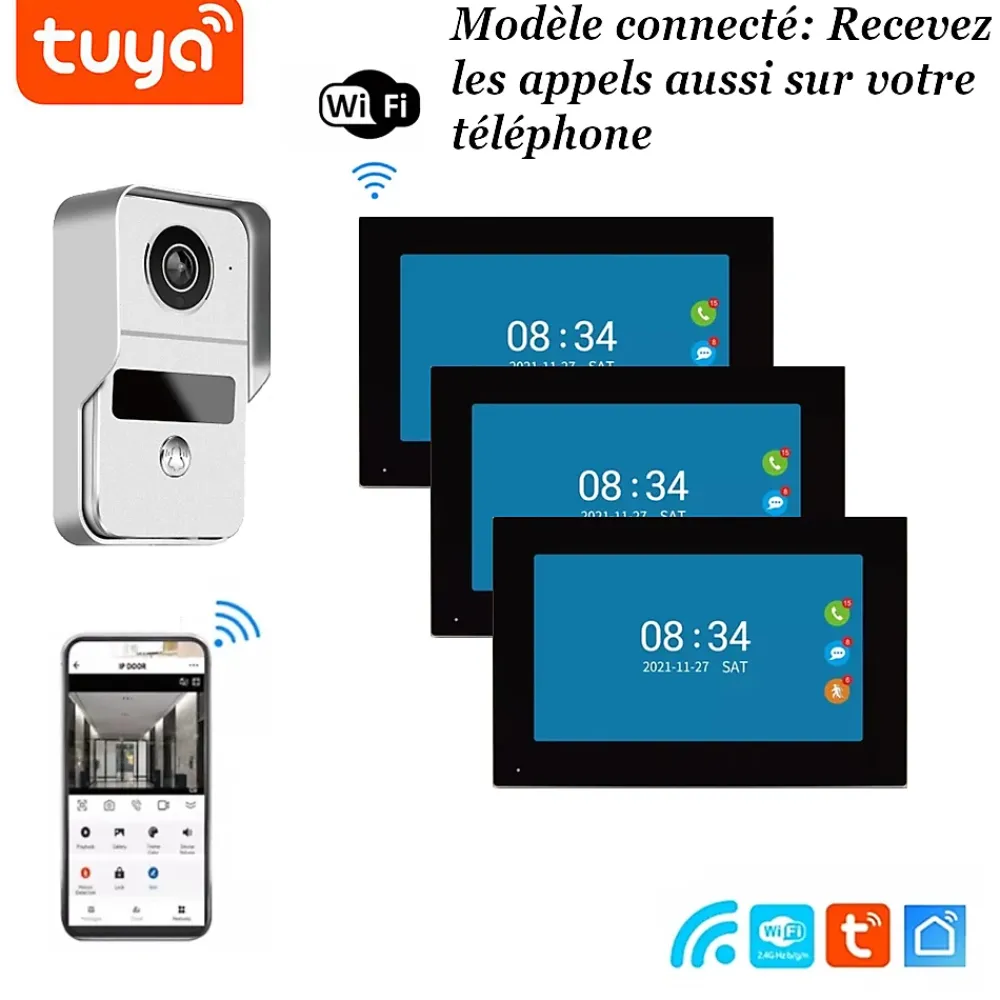 Automatisme Passion Visiophone connecté wifi pour maison à étages avec 3 écrans