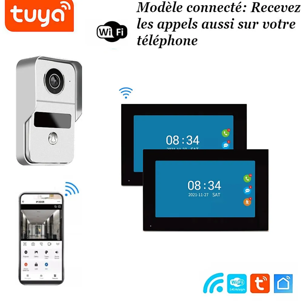 Automatisme Passion Visiophone-Visiophone connecté wifi pour maison à étages avec 2 écrans