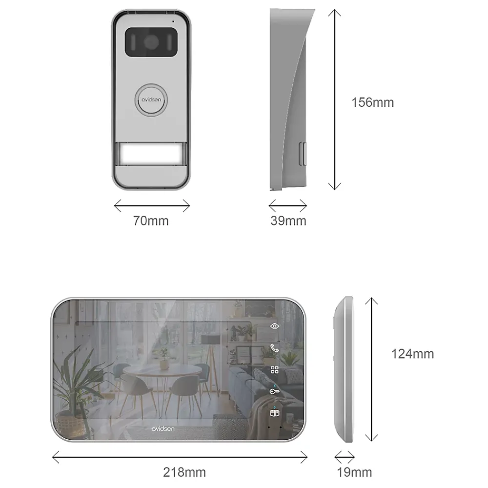 Avidsen Visiophone couleur filaire effet miroir Maya