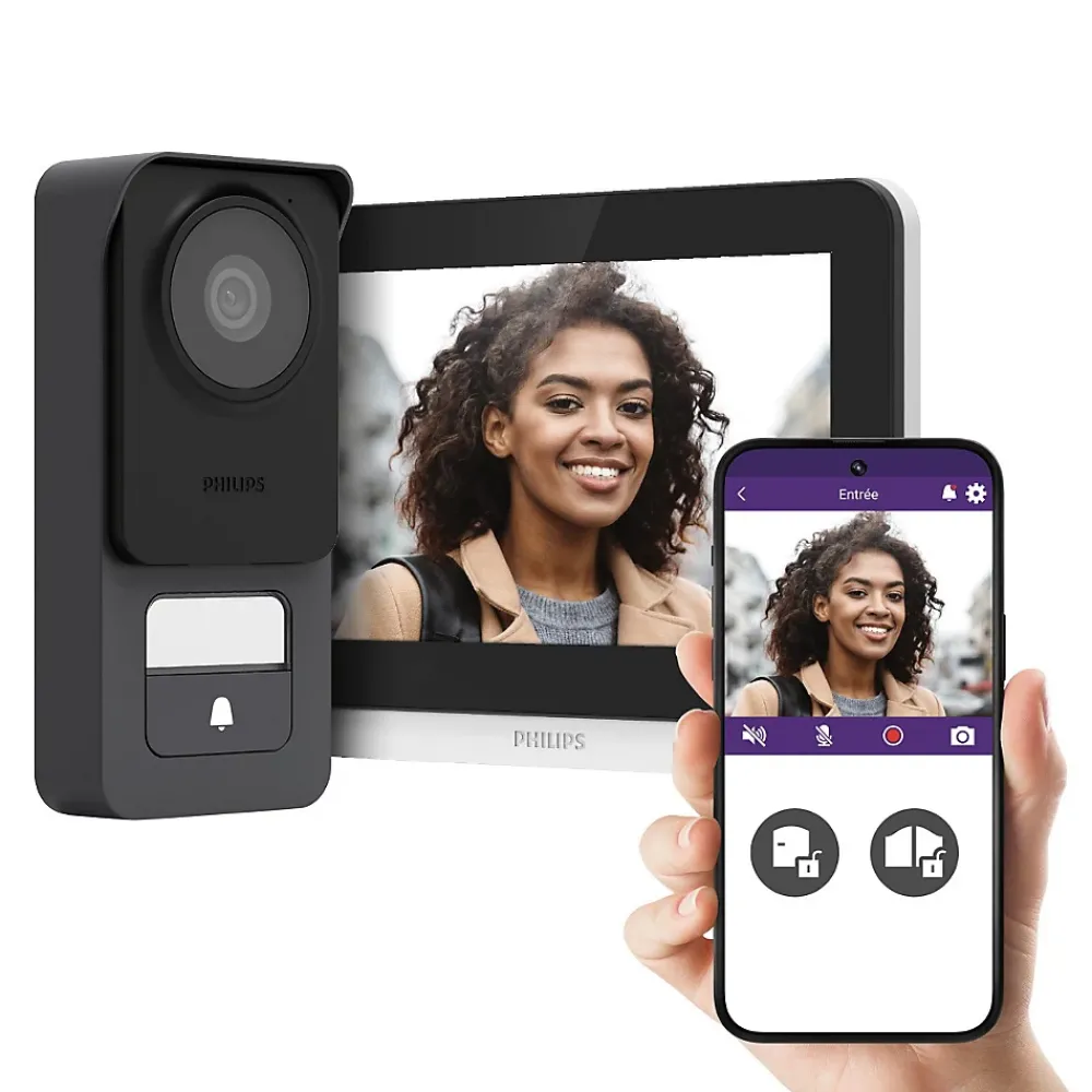 Philips Visiophone filaire et connecté Image qualité 3K WelcomeEye Connect 3 avec transformateur