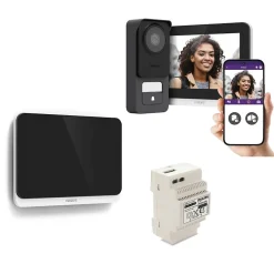 Philips Visiophone-Visiophone filaire et connecté 3K WelcomeEye Connect 3 avec écran supplémentaire et transformateur