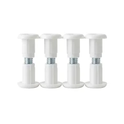 Diall 4 vis liaison plastique/acier blanc M6 Ø8 x L.15 x Ep.30 mm