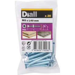 Diall Vis Pour Métal-20 vis métaux tête fraisée acier zingué 5 x 40 mm