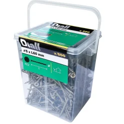 Diall Vis pour terrasse Pozidriv acier 5 x 60 mm , 500 pièces