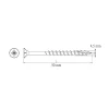Diall Vis Pour Terrasse-Vis pour terrasse Pozidriv acier 4 x 50 mm , 500 pièces