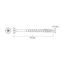 Diall Vis pour terrasse Pozidriv acier 4,5 x 50 mm , 500 pièces