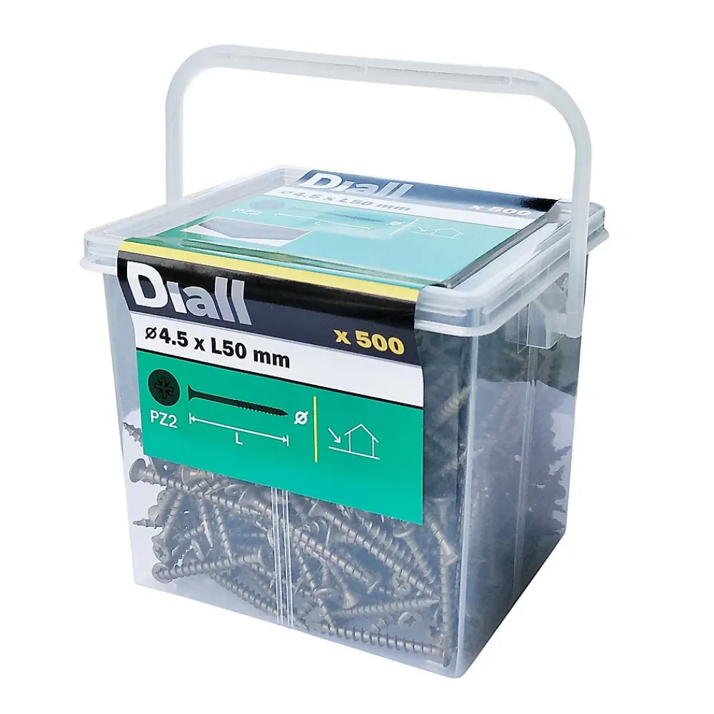 Diall Vis Pour Terrasse-Vis pour terrasse Pozidriv acier 4 x 50 mm , 500 pièces