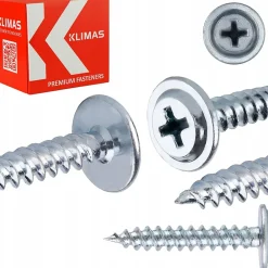 Klimas Vis À Double Filetage-Vis pour tôle WPC tête bombée zinguées 4,2 x 13 mm 1000 pcs