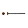 D-Work Vis Pour Terrasse-100 Vis PVC Menuiserie Tête Ronde Tx25 Framex Clip 6 x 70 mm - Zingué Chromiting Grade 4 Laqué Marron -