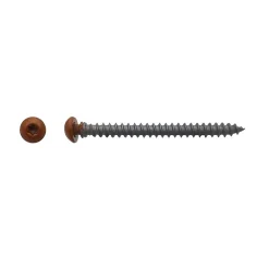 D-Work Vis Pour Terrasse-100 Vis PVC Menuiserie Tête Ronde Tx25 Framex Clip 6 x 70 mm - Zingué Chromiting Grade 4 Laqué Marron -