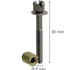 Diall Vis D'Assemblage De Meuble-2 vis rappel acier/laiton Ø8 x L.80mm