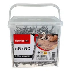 Fischer Chevilles Vis Pour Terrasse-Vis terrasse inox A2 5 x 50 torx vendue par 500 pièces