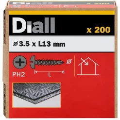 Diall Vis Pour Métal-Vis zinguée autoperceuses à tête à collerette, 4,2x25 mm - 100 pièces
