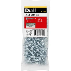 Diall Vis zinguée autoperceuses à tête hexagonale, 4,2x16 mm - 100 pièces