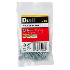 Diall Vis zinguée autoperceuses à tête cylindrique, 3,5x25 mm - 25 pièces