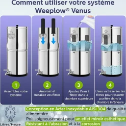 Weeplow (r) Earth 8.5L Édition Essentielle - système de filtration par gravité pour eau potable