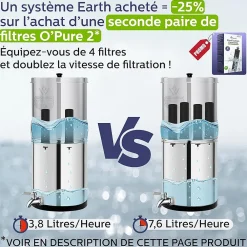 Weeplow (r) Earth 8.5L Édition Essentielle - système de filtration par gravité pour eau potable