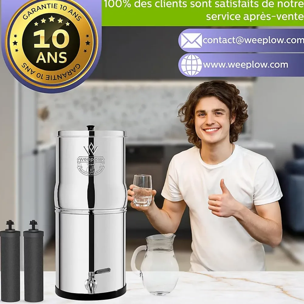 Weeplow (r) Earth 8.5L Édition Essentielle - système de filtration par gravité pour eau potable