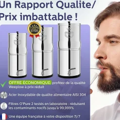 Weeplow Adoucisseur D'Eau-(r) Venus 5.6L Édition Essentielle - système de filtration par gravité pour eau potable