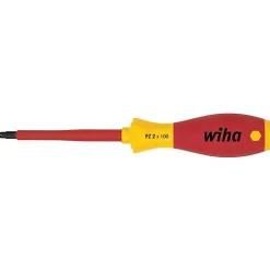 4M Tournevis D'Électricien-Wiha 324 00879 Tournevis isolé Pozidriv PZ 2, lame 100 mm, poignée ergonomique SoftFinish