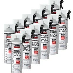 Rubson Mousse Expansive-12x aerosols mousse PU expansive 500ml WhiteTEQ