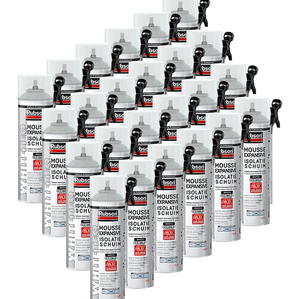 Rubson Mousse Expansive-24x aerosols mousse PU expansive 500ml WhiteTEQ