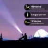 Xanlite Lampe Torche-- Lampe Torche LED Métallique, x3 Modes d'Eclairage, 600 Lumens, Piles Incluses - TO600M