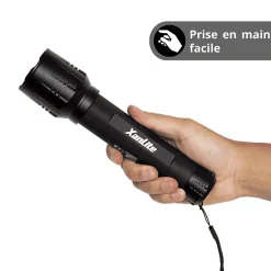 Xanlite Lampe Torche-- Lampe Torche LED Métallique, x3 Modes d'Eclairage, 1500 Lumens, Piles Incluses - TO1500L