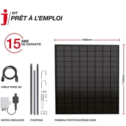 Xanlite - Panneau solaire Kit Advanced 500W, IP67, Onduleur WIFI, Câble 3m - ENKADVANC500W
