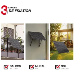 Xanlite Panneau Solaire Plug And Play-- Panneau solaire Kit Starter 150W, IP67, Onduleur WIFI, Câble 3m - ENKSTARTER150W