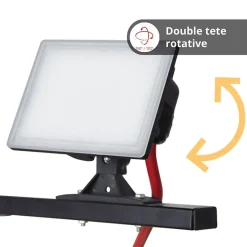 Xanlite - Projecteur de Chantier LED sur Pied, Filaire, x2 Projecteurs 20 W, 2800 Lumens - PR20W2T