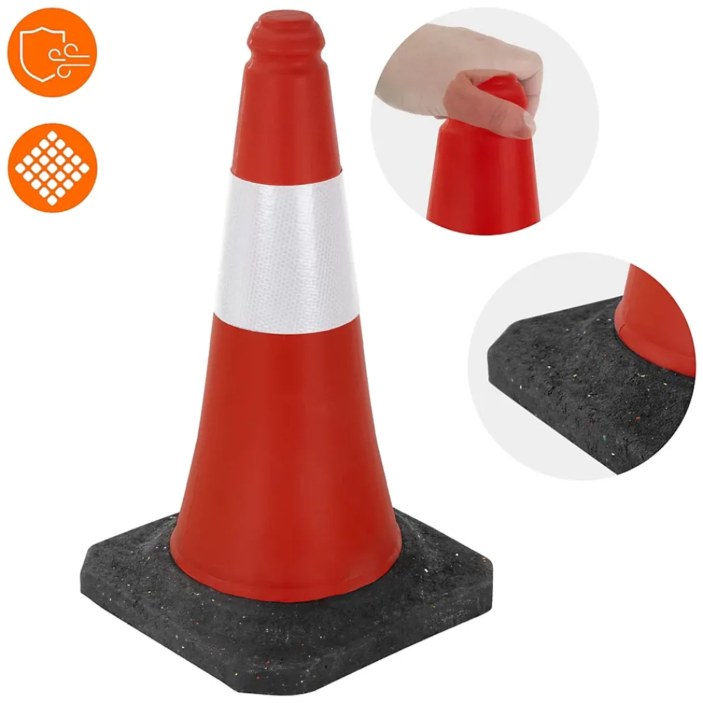 ECD Germany 9x Cône de signalisation routière rouge/blanc en PVC 51cm bandes réfléchissantes