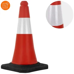ECD Germany Panneau De Signalisation-10x Cône de signalisation routière rouge/blanc PVC 51 cm bandes réfléchissantes